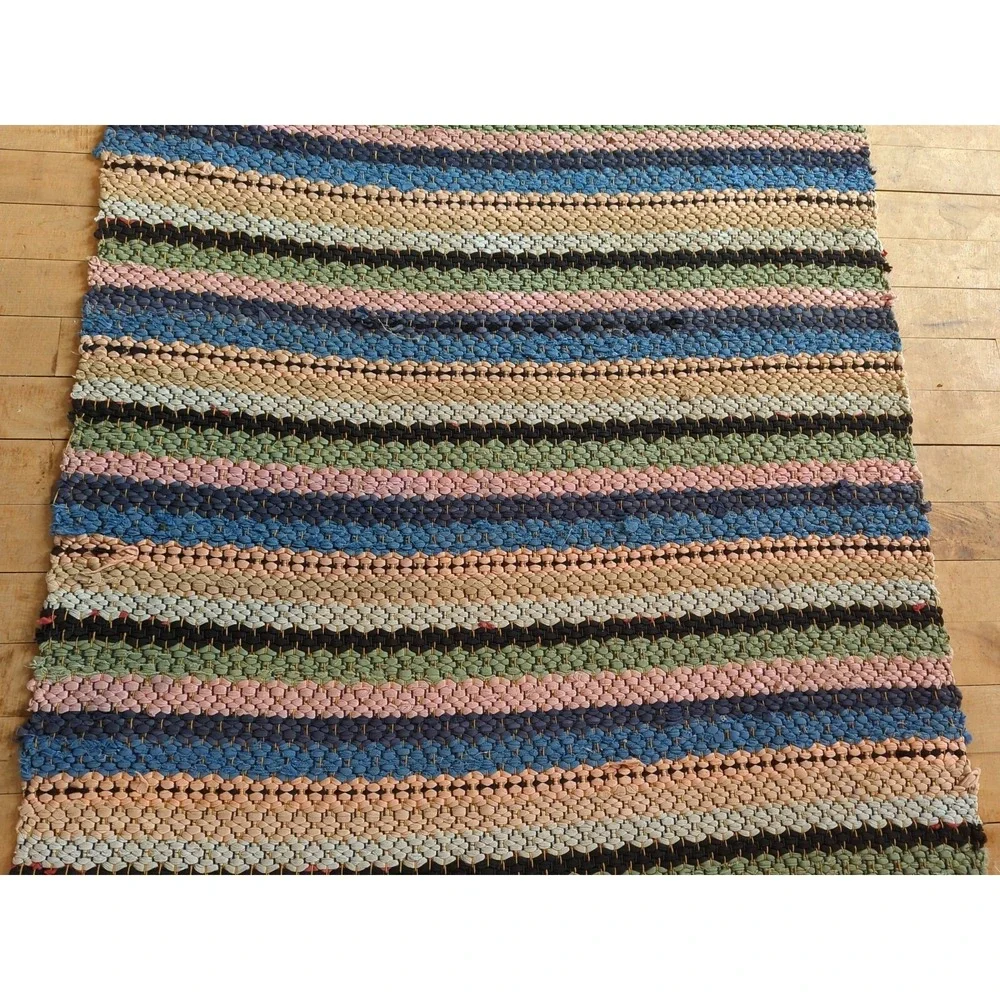Antique‎ Imported Swedish Hand Made Rag Rug Runner (31